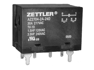 Реле мощности American Zettler AZ2704-2A-24DTF 24V 30A DPST