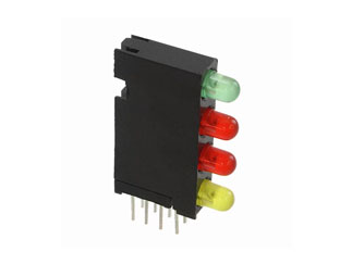 Светодиод Dialight 568-0102-113F Quad Green/Red/Red/Yellow, 3мм, 60°, выводной