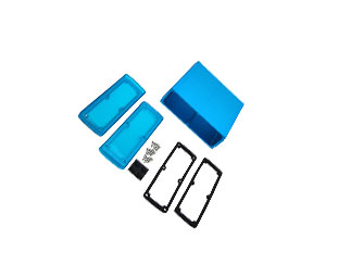 EXN-23365-BLP Bud Industries Корпус IP66, алюминий/пластик, 169x177.69x61.1мм, синий/прозрачный