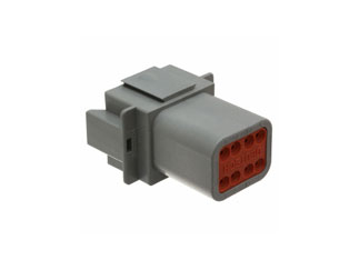 Разъем DT04-08PB, 8 контактов, размер 16, черный, TE Connectivity