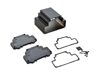 Корпус Bud Industries DMX-4779-B, алюминий, черный, 98.3 x 78.2 x 69 мм, DIN-рейка