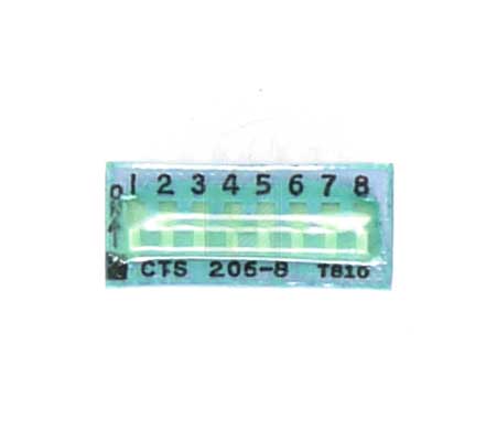 CTS 206-8ST DIP-переключатель 8 положений, SPST, 2.54мм