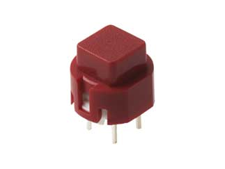 Кнопочный переключатель C&K D6C40F1LFS SPST, красный квадрат, монтаж в отверстие