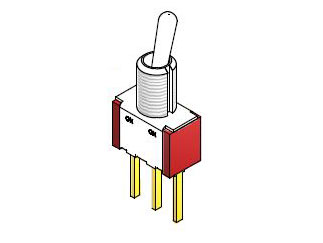 Тумблер 100SP1T1B1M53QE SPDT On-None-On, E-Switch, вывод в отверстие
