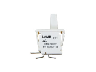 Кнопка E-Switch PP1-DB7-2A2, 125VAC, 16A, Quick Connect