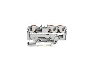 Клеммник WAGO 2206-1301, DIN-рейка, 3 позиции, серый, 8-20 AWG