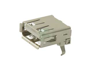 AU-Y1005 Разъем USB Type A, 4 контакта, угловой, монтаж в отверстие