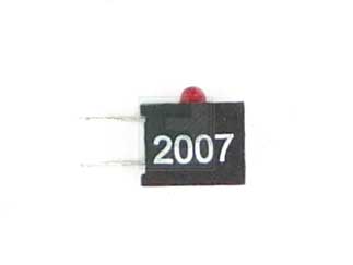 Светодиод 555-2007F красный, 2мм, 40°, 0.9 mcd