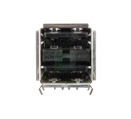 5787617-1 TE Connectivity USB Коннектор, Dual Port, Right Angle, Through Hole