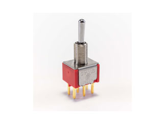 Тумблер 100DP1T1B1M2RE E-Switch DPDT On-None-On, контакты Gold