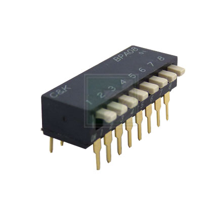 DIP-переключатель C&K BPA08B, 6 позиций, SPST, Gull Wing, SMD