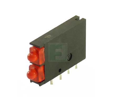 Светодиод Dialight 571-0111F, красный/красный, 20мА, 12.6мкд, 38°