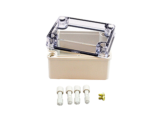 PTS-25310-C Bud Industries: Корпус 125x125x75мм, Поликарбонат, IP67, Серый/Прозрачный