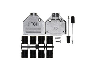 8655MH1501BLF Amphenol: Металлический D-Sub кожух, 15 контактов, серебро