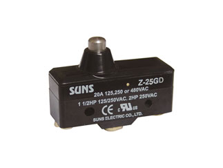 Микропереключатель Z-25GD SUNS International, 25A, Плунжер
