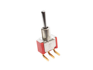 Тумблер E-Switch 100SP5T1B4M6RE SPDT, 20VAC, 0.4A, Horizontal Right Angle, Through Hole
