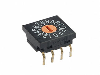 FR01FR16P-W-S NKK Switches - Поворотный переключатель, 16 позиций, DIP
