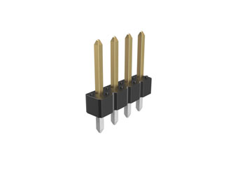 Разъем 68000-204HLF Amphenol, 4 контакта, шаг 2.54мм, вертикальный, золото