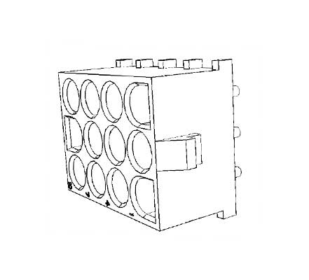Разъем 350713-4 TE Connectivity, 12 Pin, шаг 6.35мм, прямой, золото