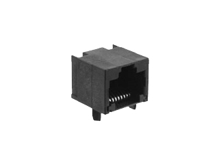 8-позиционный RJ-45 разъем TE Connectivity 1-406525-1, черный, Right Angle, Through Hole