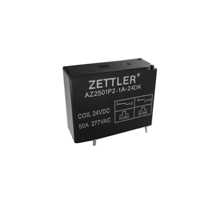 Реле AZ2501P2-1A-24DW American Zettler 24В 50А SPST-NO